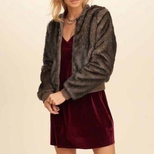 Super Lux Faux Fur Bomber Jacket from Hollister! 👀